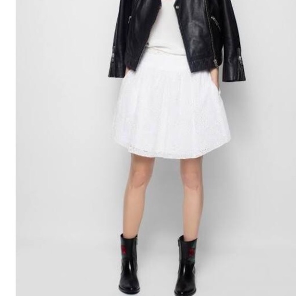 NWT Zadig & Volitare white eyelet Julia skirt - Picture 2 of 6